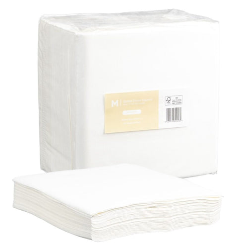 Quilted Dinner Napkins 1/4 Fold - White, 400mm x 400mm, 2 Ply, FSC Mix® (Box Of 800)