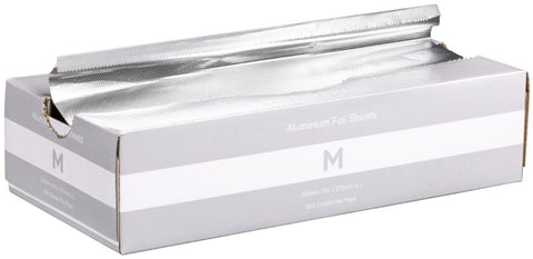 Premium Foil Sheets Large - Silver, 273mm x 305mm x 15mu,500 Sheets(Box Of 6 Dispensers)