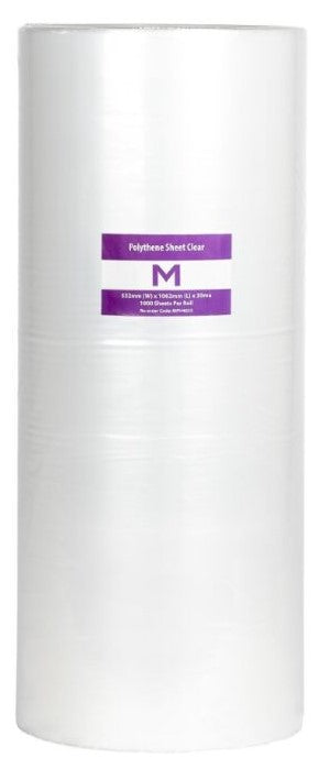 POR Polyethylene Sheet - Clear, 532mm x 1062mm x 30mu (Roll Of 1000)