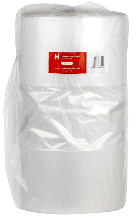 POR Gusseted Polyethylene Bag - Clear, 460mm x 300mm x 1500mm x 50mu(Roll Of 150)