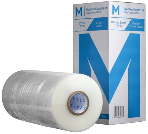 Cast Machine Stretch Film - Clear, 500mm x 2175m x 15mu(Box Of 1 Roll)