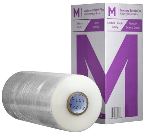 Cast Machine Stretch Film - Clear, 500mm x 1630m x 20mu(Box Of 1 Roll)