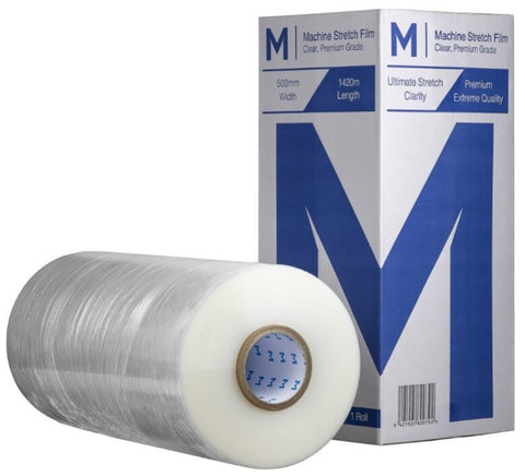 Cast Machine Stretch Film - Clear, 500mm x 1420m x 23mu(Box Of 1 Roll)