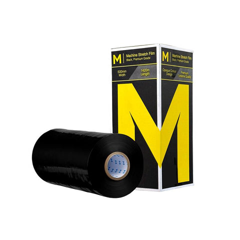 Cast Machine Stretch Film - Black, 500mm x 1420m x 23mu