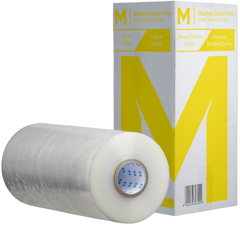 Cast Machine Stretch Film - Clear, 500mm x 1087m x 30mu(Box Of 1 Roll)