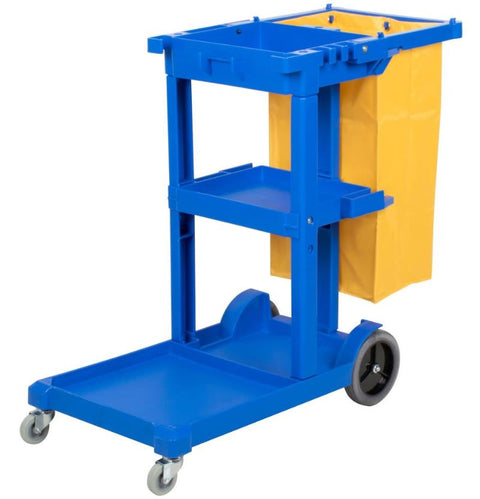 Economy Cleaning Cart - Blue, 3 Tier