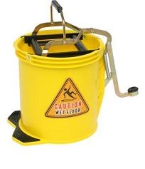 Metal Wringer Bucket - Yellow, 16L Capacity