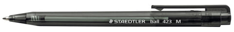 Staedtler Retractable Ball Point Pen - Black, Medium 0.45mm Tip (Pack of 10)