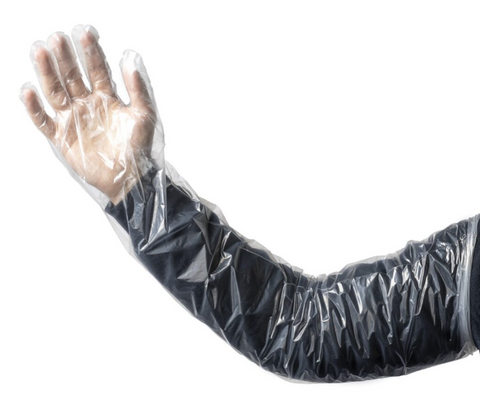 Polyethylene Shoulder Length Glove - Clear, 800mm x 40mu(Pack Of 100 Gloves)