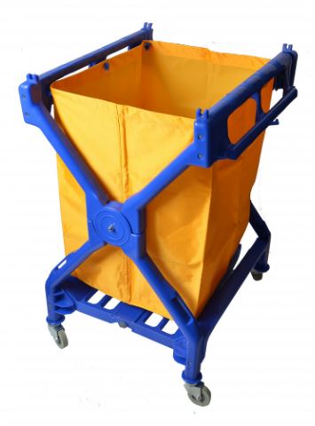 Plastic Laundry Cart - Blue, Folding Design (Per Cart)