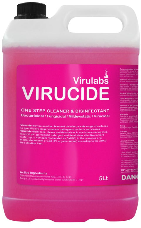 Virucide Cleaning Agent - Pink, 5L Refill Bottle