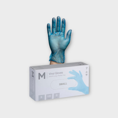 Vinyl Gloves Powder Free - Blue, S, 240mm Cuff, 5.0g (Box Of 1000)