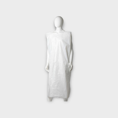 Polyethylene Sleeveless Aprons - White, 800mm x 1400mm x 30mu (Box Of 250)