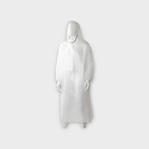 Polyethylene Hooded Ponchos - White, 800mm x 1300mm x 30mu (Box Of 96)